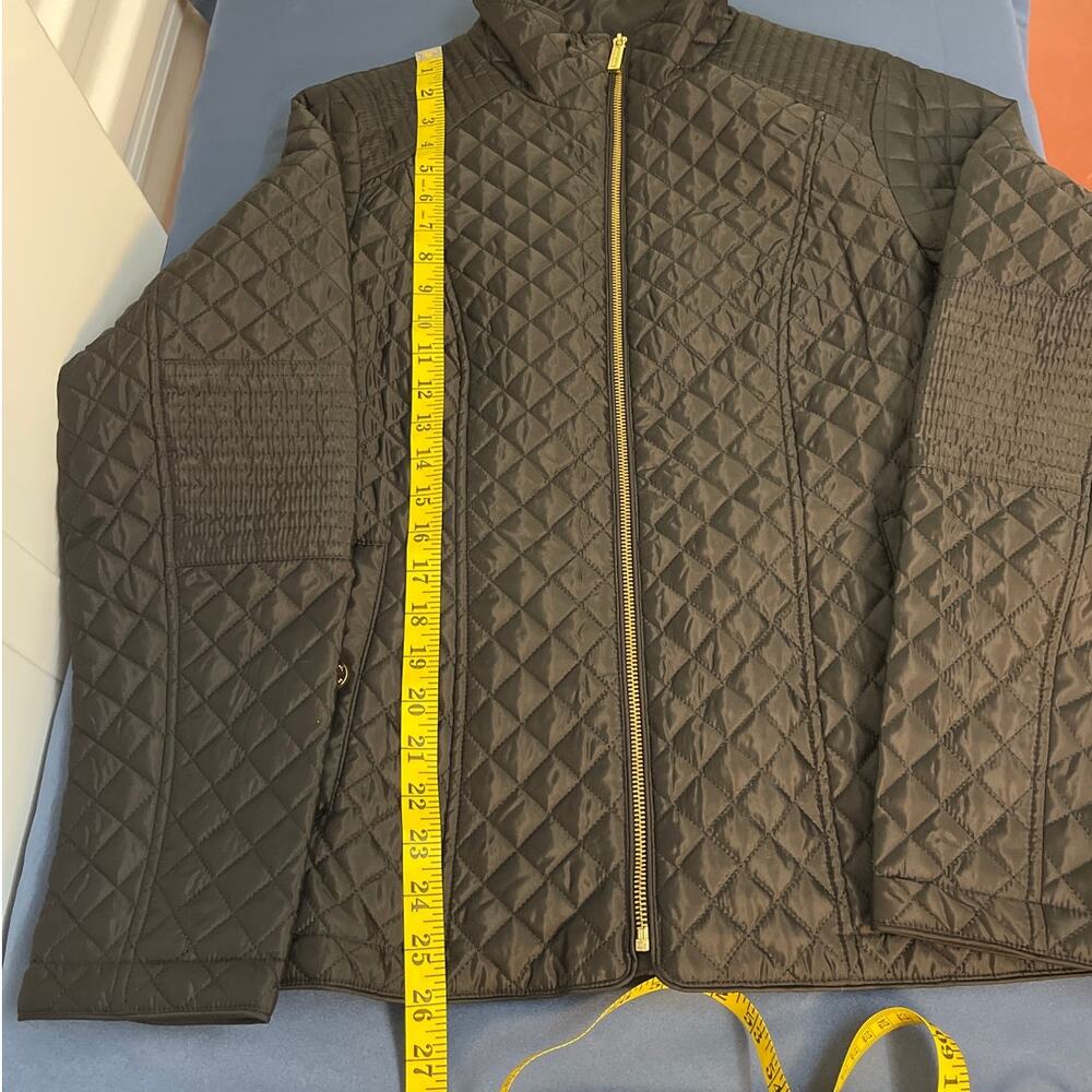 Michael Kors Quilted Long Sleeve Full Zip Jacket Color Black Size L - Picture 7 of 8